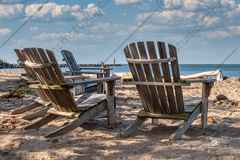 beach scenery at the end of summer