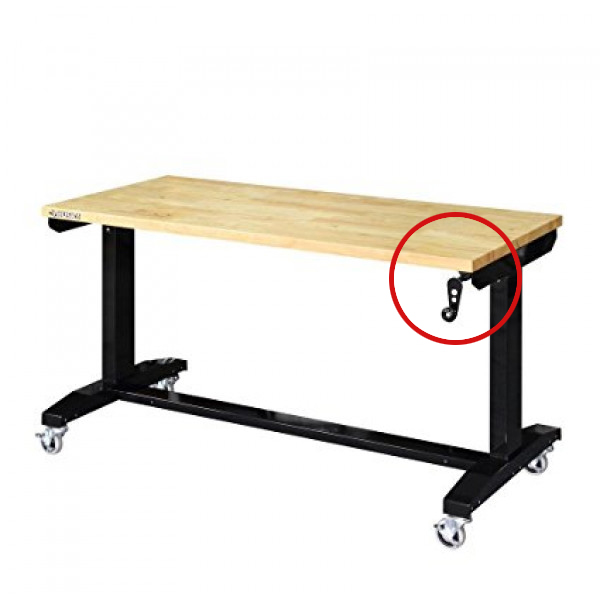 Adjustable table with crank handle