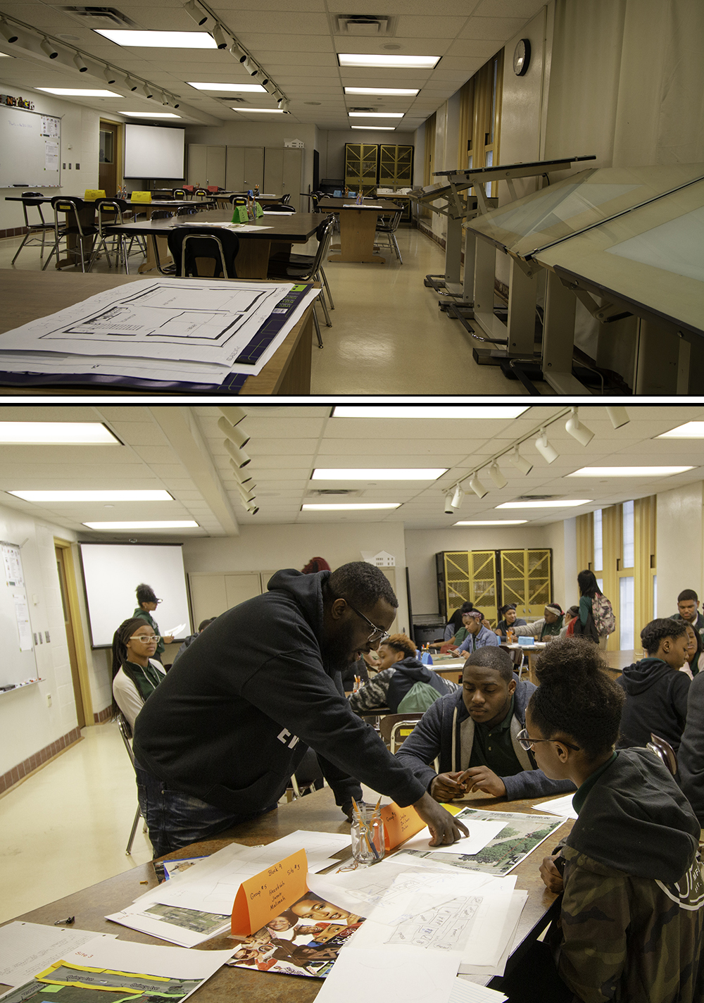Art Classroom Crowded with Students